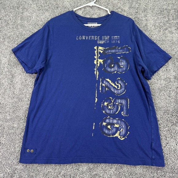 Converse Other - Converse One Star Shirt Mens Large Blue Graphic Tee Streetwear Logo Casual City